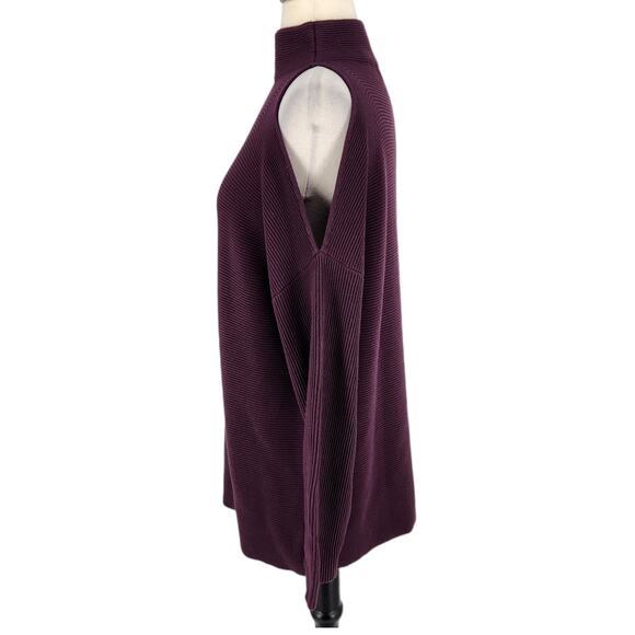 SALE 525 America Mock Neck Cold Shoulder Sweater Womens Over Size XS - Picture 6 of 9